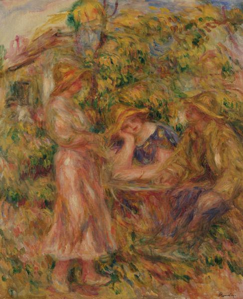 Pierre-Auguste Renoir Three Figures in Landscape Norge oil painting art